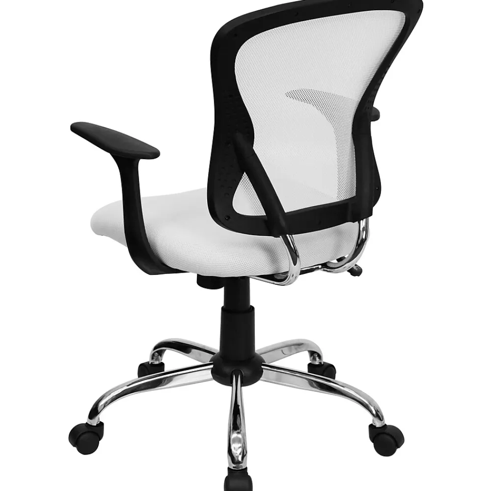 Office Chairs*Flash Furniture Alfred Ergonomic Mesh Swivel Mid-Back Task Office Chair, White (H8369FWHT)