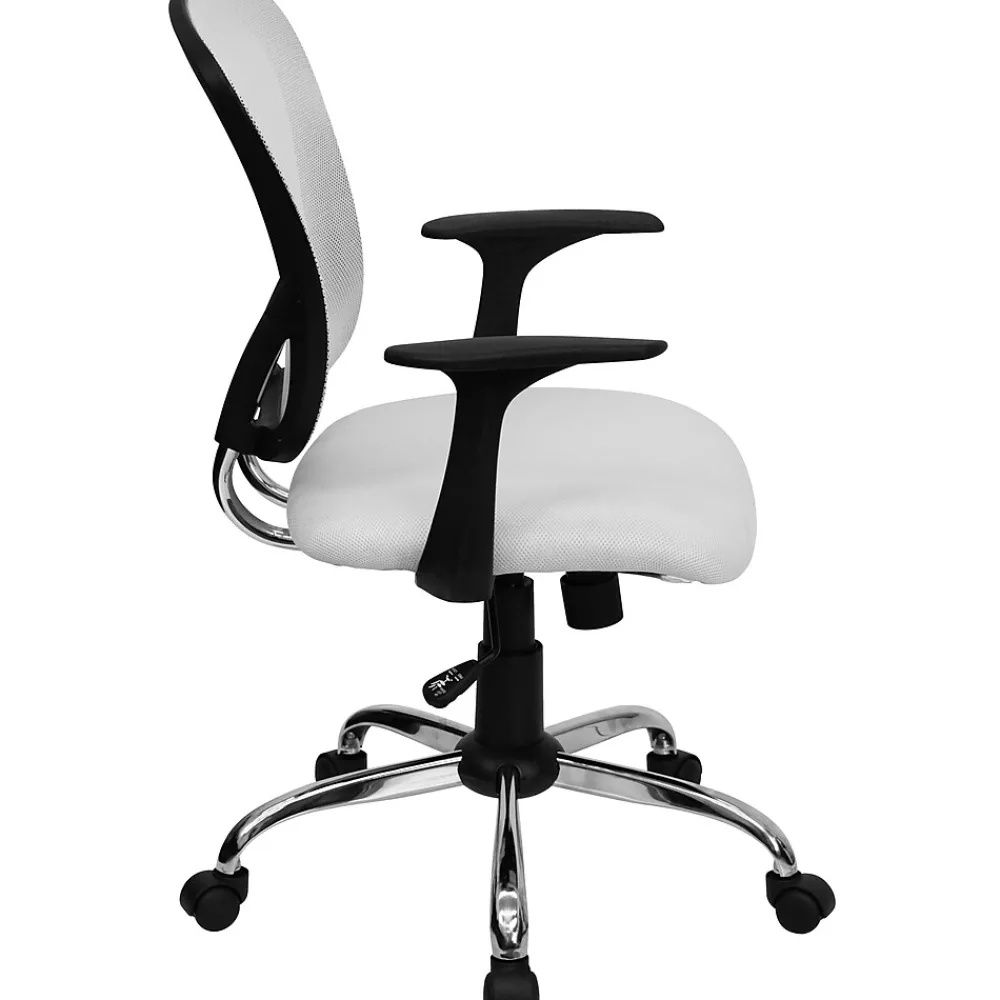 Office Chairs*Flash Furniture Alfred Ergonomic Mesh Swivel Mid-Back Task Office Chair, White (H8369FWHT)