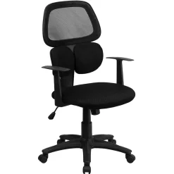 Office Chairs*Flash Furniture Ariel Ergonomic Mesh Swivel Mid-Back Task Office Chair, Black (BT2755BK)