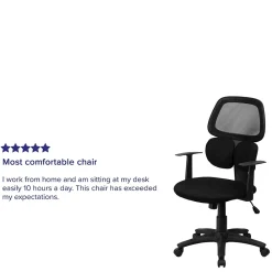 Office Chairs*Flash Furniture Ariel Ergonomic Mesh Swivel Mid-Back Task Office Chair, Black (BT2755BK)