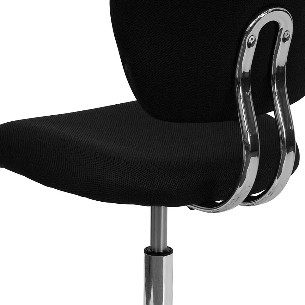 Office Chairs*Flash Furniture Beverly Armless Ergonomic Mesh Swivel Mid-Back Padded Task Office Chair, Black (H2376FBK)