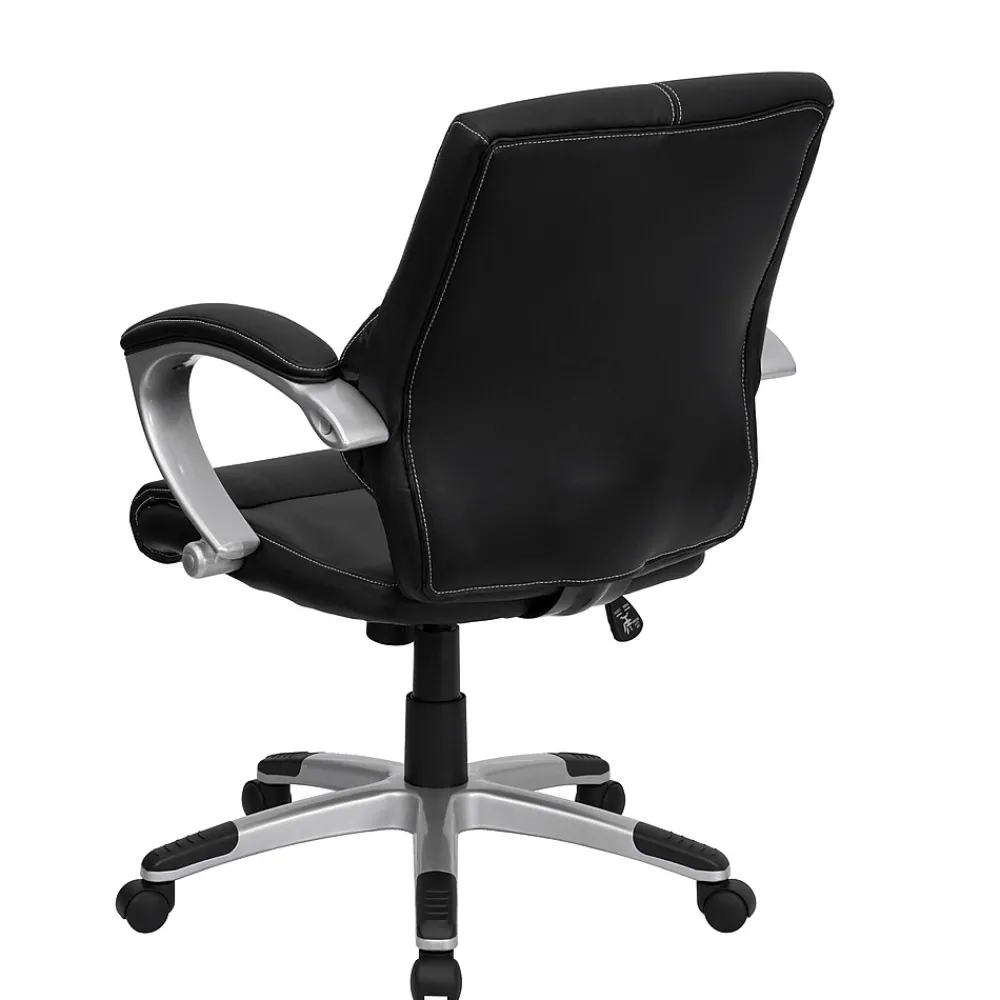 Office Chairs*Flash Furniture Bodie LeatherSoft Swivel Mid-Back Manager's Office Chair, Black (H9637L2MID)