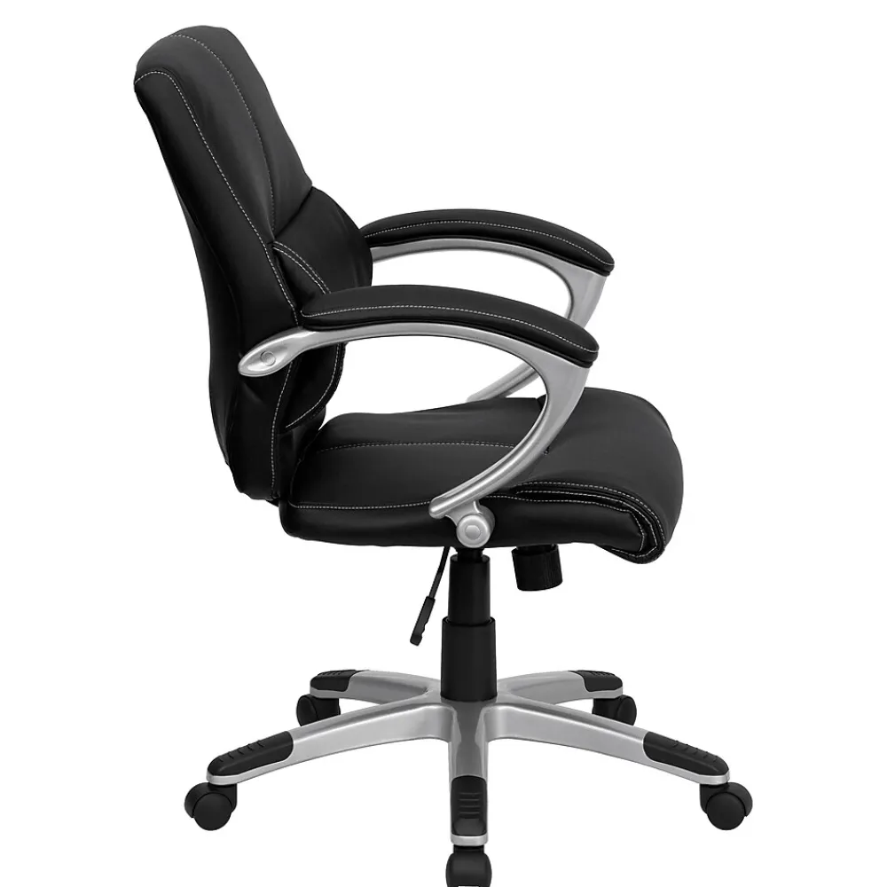 Office Chairs*Flash Furniture Bodie LeatherSoft Swivel Mid-Back Manager's Office Chair, Black (H9637L2MID)