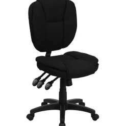 Office Chairs*Flash Furniture Caroline Armless Ergonomic Fabric Swivel Mid-Back Multifunction Task Office Chair, Black (GO930FBK)