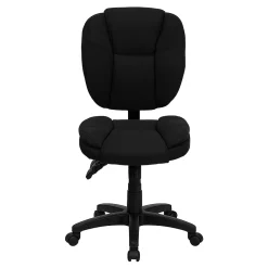 Office Chairs*Flash Furniture Caroline Armless Ergonomic Fabric Swivel Mid-Back Multifunction Task Office Chair, Black (GO930FBK)