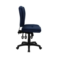 Office Chairs*Flash Furniture Caroline Armless Ergonomic Fabric Swivel Mid-Back Multifunction Task Office Chair, Navy Blue (GO930FNVY)