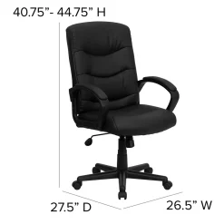 Office Chairs*Flash Furniture Chelsea LeatherSoft Swivel Mid-Back Executive Office Chair, Black (GO9771BKLEA)