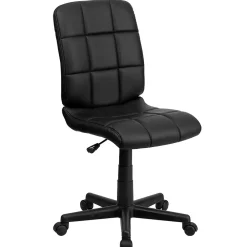 Office Chairs*Flash Furniture Clayton Armless Vinyl Swivel Mid-Back Quilted Task Office Chair, Black (GO16911BK)