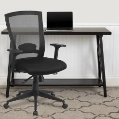 Office Chairs*Flash Furniture Cleo Ergonomic Mesh Swivel Mid-Back Executive Office Chair, Black (HL0004K)