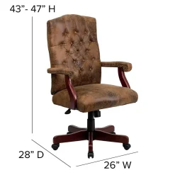 Office Chairs*Flash Furniture Derrick Microfiber Swivel Executive Office Chair, Bomber Brown (802BRN)