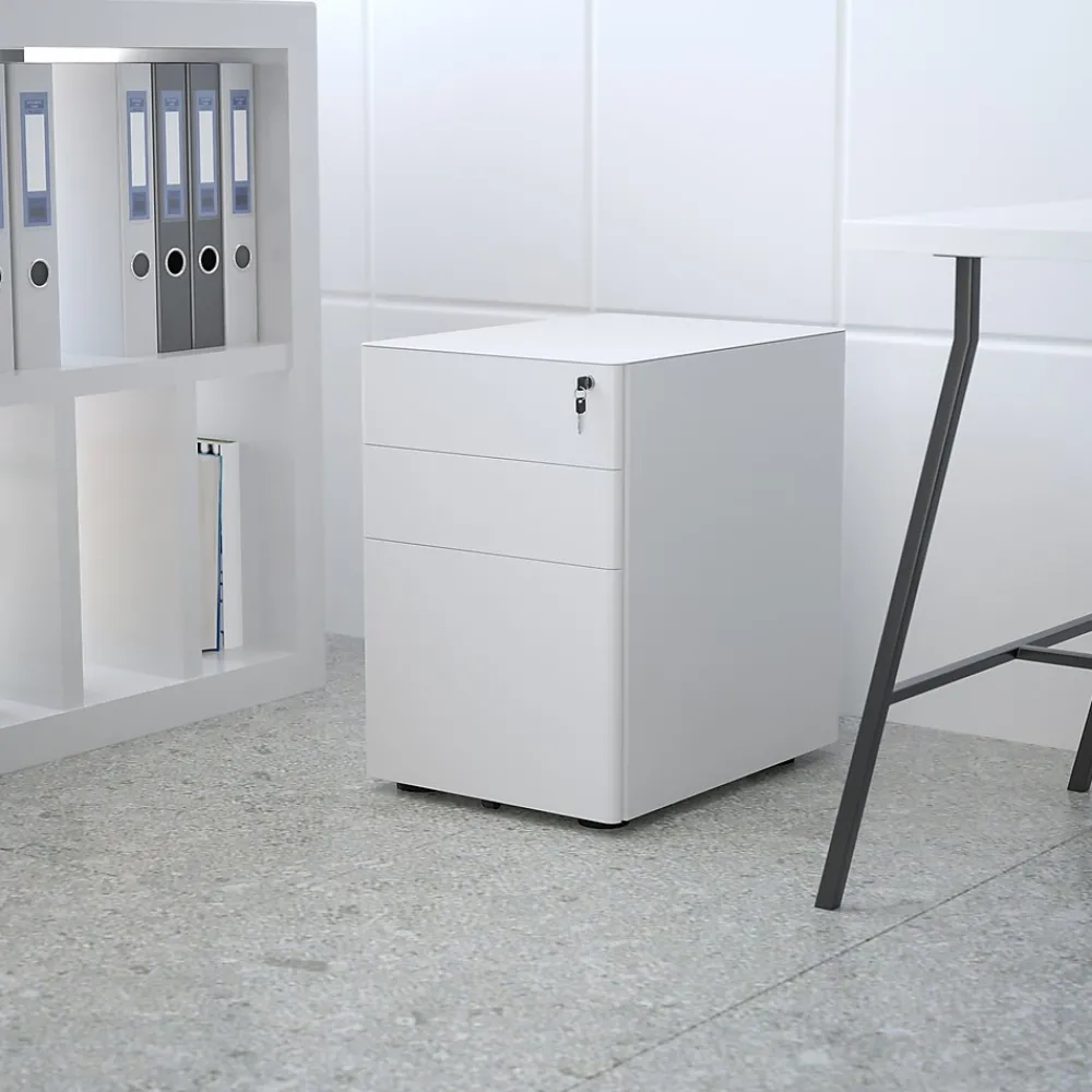 File Cabinets*Flash Furniture 3-Drawer Cabinet, Legal & Letter Files, White, 21" (HZCHPL01W)
