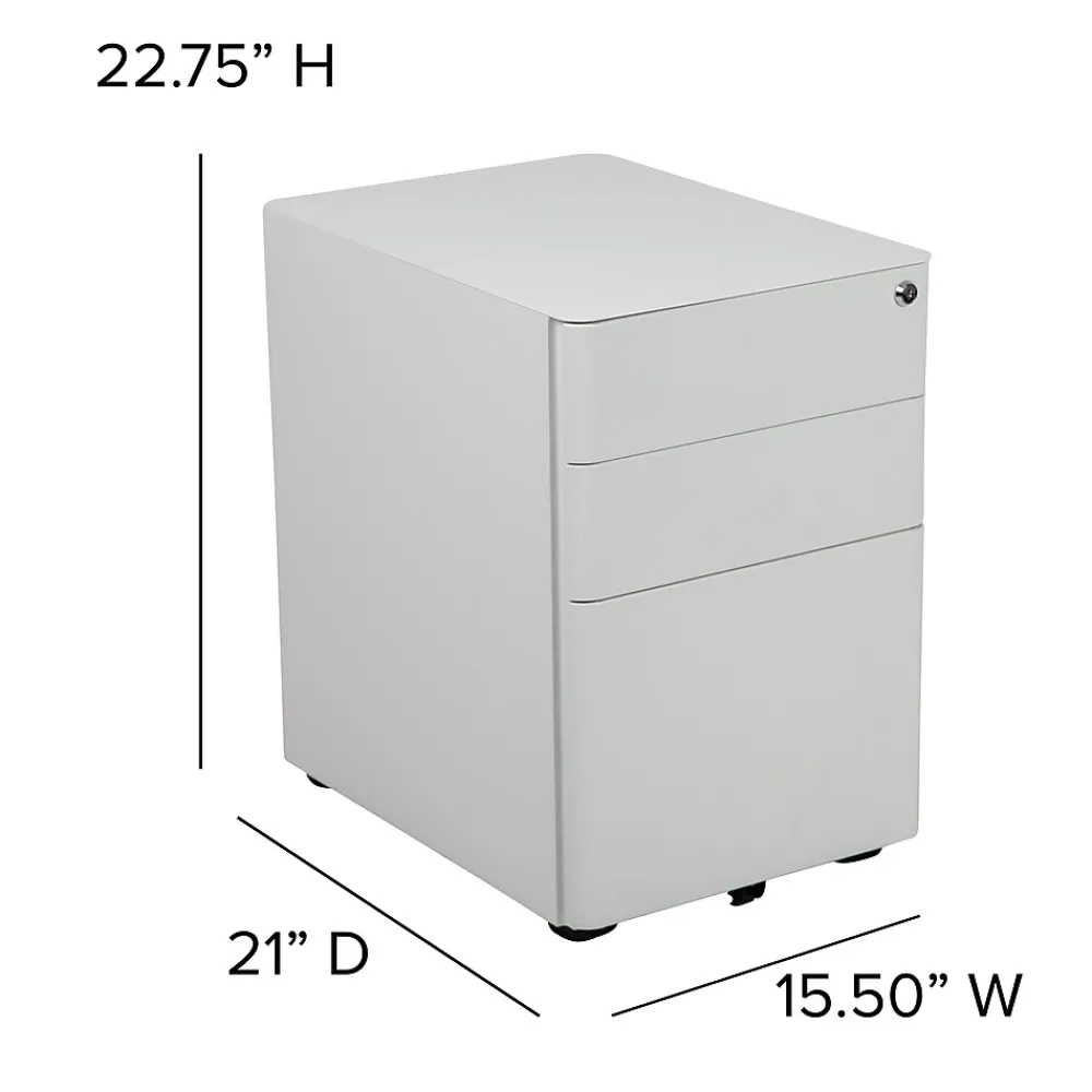 File Cabinets*Flash Furniture 3-Drawer Cabinet, Legal & Letter Files, White, 21" (HZCHPL01W)