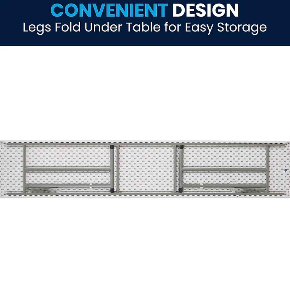 Folding Tables*Flash Furniture Elon Folding Table, 96" x 18", Granite White (DADYCZ2442GW)