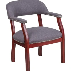 Office Chairs*Flash Furniture Fabric Luxurious Conference Chair with Silver Trim Nails, Gray (BZ105GY)