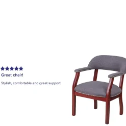 Office Chairs*Flash Furniture Fabric Luxurious Conference Chair with Silver Trim Nails, Gray (BZ105GY)