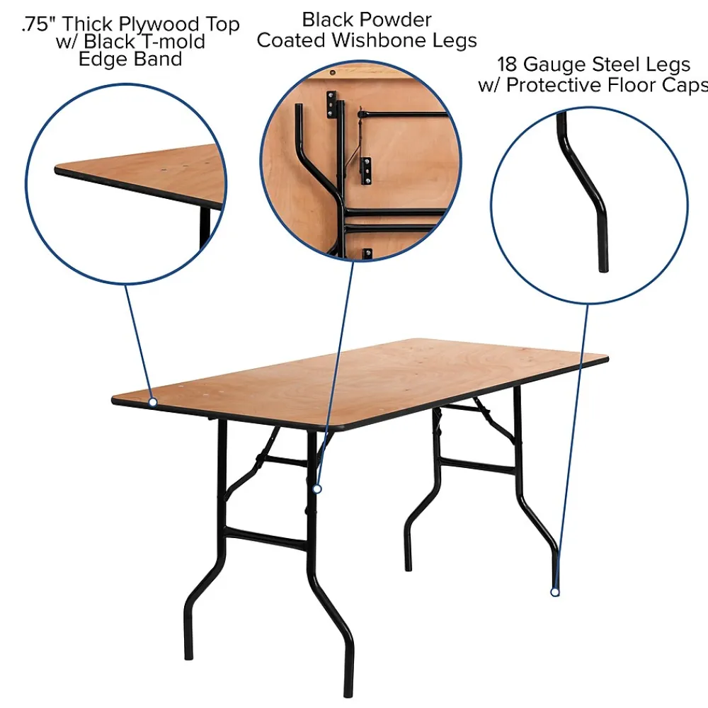 Folding Tables*Flash Furniture Gael Folding Table, 60" x 30", Natural (YTWTFT30X60TBL)