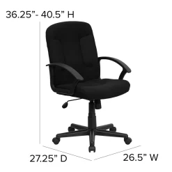 Office Chairs*Flash Furniture Garver Fabric Swivel Mid-Back Executive Office Chair, Black (GOST6BKFAB)