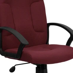 Office Chairs*Flash Furniture Garver Fabric Swivel Mid-Back Executive Office Chair, Burgundy (GOST6BYFAB)