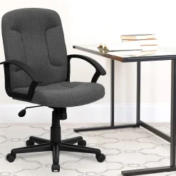 Office Chairs*Flash Furniture Garver Fabric Swivel Mid-Back Executive Office Chair, Gray (GOST6GYFAB)