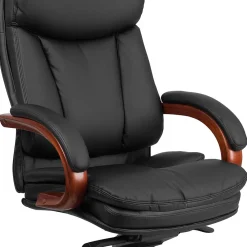 Office Chairs*Flash Furniture Hansel Ergonomic LeatherSoft Swivel High Back Executive Office Chair, Black/Mahogany (BT90171HS)