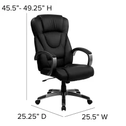 Office Chairs*Flash Furniture Hansel Ergonomic LeatherSoft Swivel High Back Executive Office Chair, Black (BT9069BK)