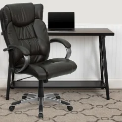 Office Chairs*Flash Furniture Hansel Ergonomic LeatherSoft Swivel High Back Executive Office Chair, Espresso Brown (BT9088BRN)