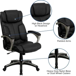 Office Chairs*Flash Furniture Hansel Ergonomic LeatherSoft Swivel High Back Folding Executive Office Chair, Black (BT9875H)
