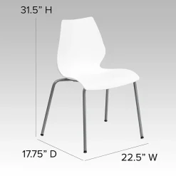 Folding & Stacking*Flash Furniture HERCULES Series Plastic Stack Chair with Lumbar Support, White (RUT288WH)