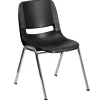 Folding & Stacking*Flash Furniture HERCULES Series Plastic Shell Stack Chair, Black/Chrome (RUT18BKCHR)