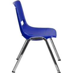 Folding & Stacking*Flash Furniture Hercules Molded Plastic Shell Stackable Chair With Chrome Frame, Navy, 16/Pack