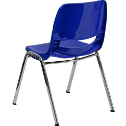 Folding & Stacking*Flash Furniture Hercules Molded Plastic Shell Stackable Chair With Chrome Frame, Navy, 16/Pack