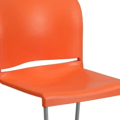 Folding & Stacking*Flash Furniture HERCULES Series Plastic Contoured Stack Chair with Sled Base, Orange/Gray (RUT238AOR)