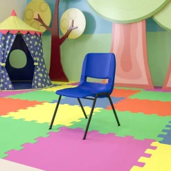 Folding & Stacking*Flash Furniture HERCULES Series Plastic Kid's Shell Stack Chair, Navy/Black (RUT14NVYBK)