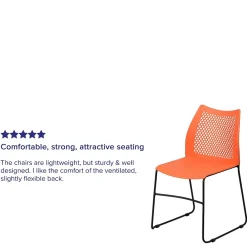 Folding & Stacking*Flash Furniture HERCULES Series Plastic Stack Chair with Air-Vent Back and Sled Base, Orange/Black (RUT498AOR)