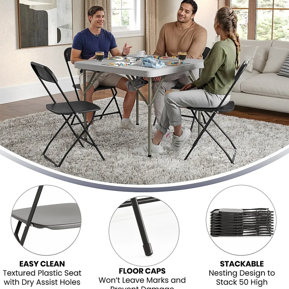 Folding & Stacking*Flash Furniture HERCULES Plastic Office Chair, Black (LE-L-3-BK-GG)