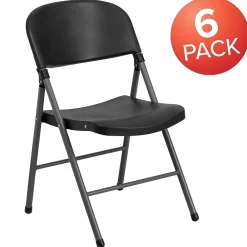 Folding & Stacking*Flash Furniture HERCULES™ Plastic Armless Folding Chair, Black, 6/Pack