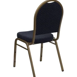 Folding & Stacking*Flash Furniture HERCULES™ Fabric Gold Frame Dome Back Banquet Chair, Navy, 4/Pack (4FDC03AG3774)