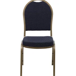Folding & Stacking*Flash Furniture HERCULES™ Fabric Gold Frame Dome Back Banquet Chair, Navy, 4/Pack (4FDC03AG3774)