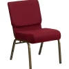 Folding & Stacking*Flash Furniture HERCULES Series Fabric Church Stacking Chair, Burgundy/Gold Vein Frame (FCH2214GV369)