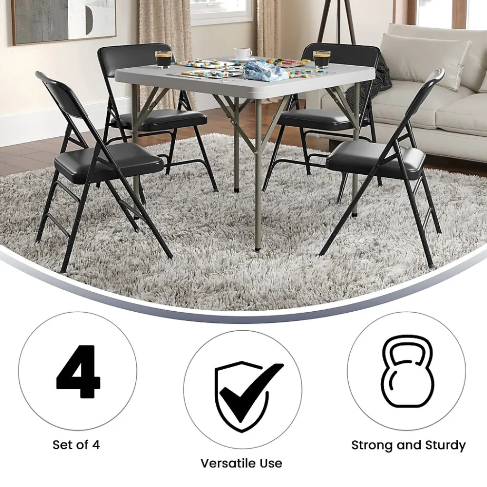 Folding & Stacking*Flash Furniture HERCULES Vinyl Upholstered Reception Chair, Black, 4/Pack (HA-MC309AV-BK-GG)