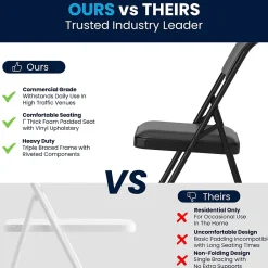 Folding & Stacking*Flash Furniture HERCULES Vinyl Upholstered Reception Chair, Black, 4/Pack (HA-MC309AV-BK-GG)