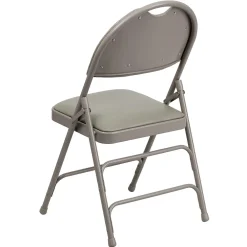 Folding & Stacking*Flash Furniture HERCULES™ Triple Braced Vinyl Armless Folding Chair, Gray, 4/Pack (4HAMC705AV3GY)