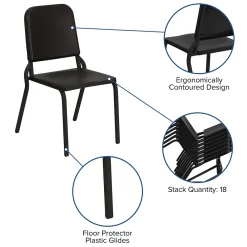 Folding & Stacking*Flash Furniture HERCULES Series Plastic Stackable Melody Band/Music Chair, Black (HFMUSIC)