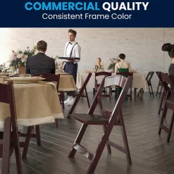 Folding & Stacking*Flash Furniture HERCULES™ Vinyl Armless Folding Chair, Red Mahogany, 4/Pack