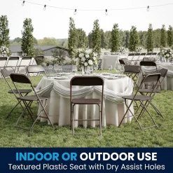 Folding & Stacking*Flash Furniture HERCULES™ Plastic Armless Folding Chair, Premium Brown, 4/Pack