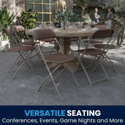 Folding & Stacking*Flash Furniture HERCULES™ Plastic Armless Folding Chair, Premium Brown, 10/Pack