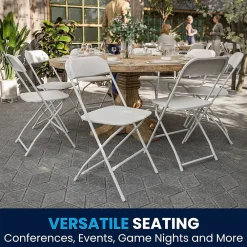 Folding & Stacking*Flash Furniture HERCULES™ Plastic Armless Folding Chair, Premium White, 52/Pack