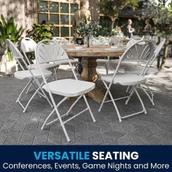 Folding & Stacking*Flash Furniture HERCULES™ Plastic Armless Folding Chair With Fan Back, White, 40/Pack (40LEL4WHITE)