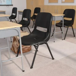 Folding & Stacking*Flash Furniture HERCULES Series Plastic Shell Stack Chair, Black (RUTEO1BK)