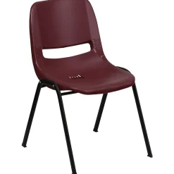 Folding & Stacking*Flash Furniture HERCULES Series Plastic Shell Stack Chair, Burgundy/Black (RUTEO1BY)